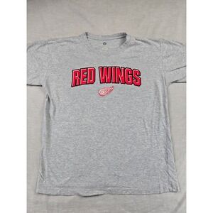 NHL Detroit Red Wings Mens Embroidered T-Shirt Heather Gray Size Large‎ RN104648